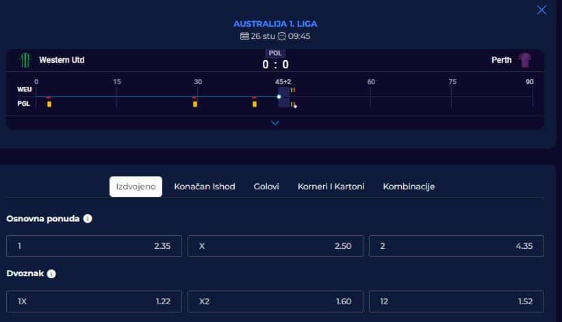 Admiral klađenje uživo