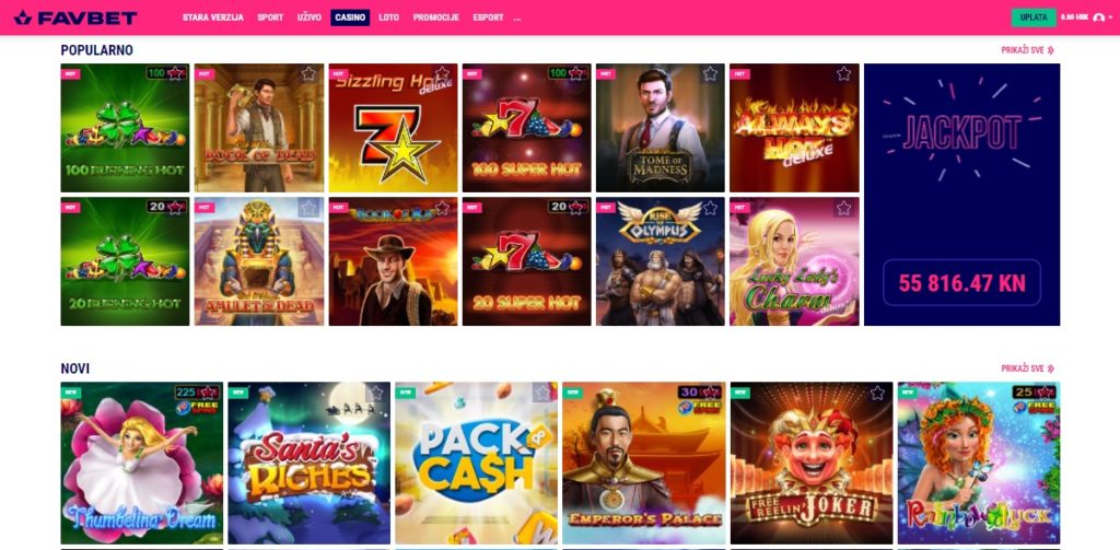 Favbet Casino dizajn