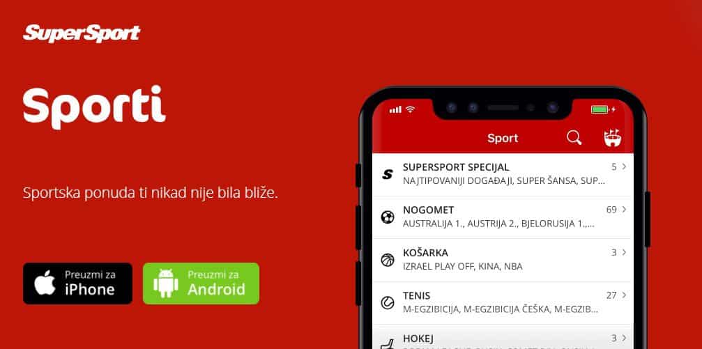 SuperSport aplikacija Sporti
