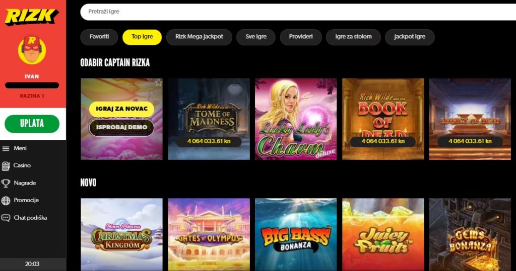 Rizk prijava - Rizk Casino naslovnica