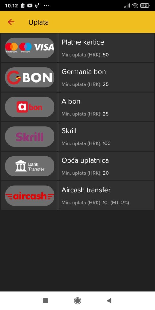 Germania aplikacija metode plaćanja