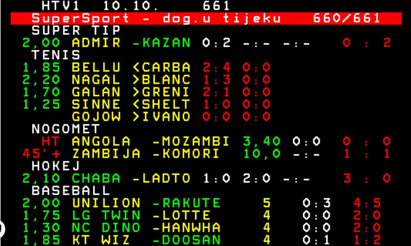 Supersport txt - teletekst 661